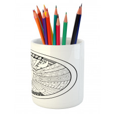 Round Tattoo Art Pencil Pen Holder