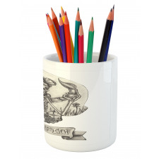 Skeleton Woman Pencil Pen Holder