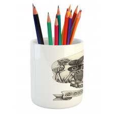 Skeleton Woman Pencil Pen Holder