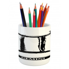 Grunge Brush Art Pencil Pen Holder