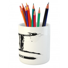 Grunge Brush Art Pencil Pen Holder