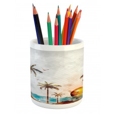 Tropic Landscape Art Pencil Pen Holder