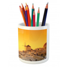 Sunset Santorini Vacation Pencil Pen Holder