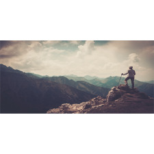 Woman Hiker on Top Pencil Pen Holder