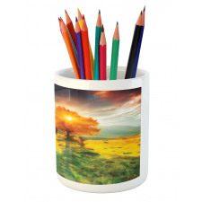 Fall Season Mountains Pencil Pen Holder