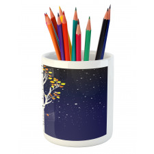 Birch Trees with Foliage Pencil Pen Holder