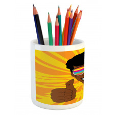 Hippie Man Positive Vibes Pencil Pen Holder