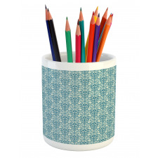 Damask Flowers Pencil Pen Holder