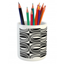 Checkered Curvy Pencil Pen Holder