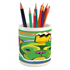 Crowned Dog Colorful Pencil Pen Holder