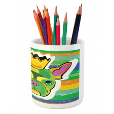 Crowned Dog Colorful Pencil Pen Holder