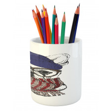 Cozy Hipster Winter Dog Pencil Pen Holder