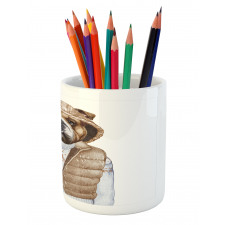 Puppy in a down Vest Pencil Pen Holder