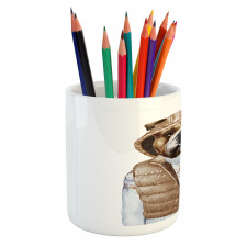 Puppy in a down Vest Pencil Pen Holder