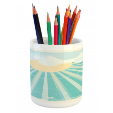 Sun Rays Clouds Pencil Pen Holder