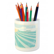 Sun Rays Clouds Pencil Pen Holder