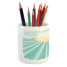 Sun Rays Clouds Pencil Pen Holder