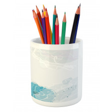 Blue Spring Blossoms Pencil Pen Holder