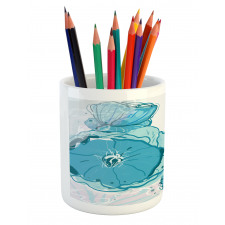 Blue Spring Blossoms Pencil Pen Holder