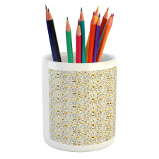 Yellow Spring Flowers Pencil Pen Holder