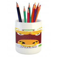 Angry Bull Face Pencil Pen Holder