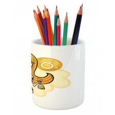 Cartoon Woman Pencil Pen Holder