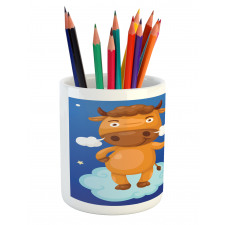 Bull on a Cloud Pencil Pen Holder