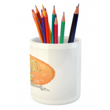 Cartoon Girl Bow Pencil Pen Holder