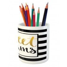 Vintage Lettering Line Pencil Pen Holder