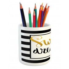 Vintage Lettering Line Pencil Pen Holder