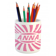 Retro Style Girls Name Pencil Pen Holder