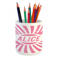 Pink Color Grunge Look Pencil Pen Holder