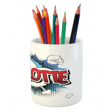 Female Name Cartoon Pencil Pen Holder