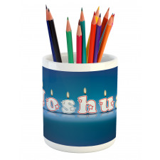 Candles Font Birthday Pencil Pen Holder