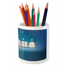 Candles Font Birthday Pencil Pen Holder