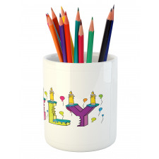 Colorful Cartoon Balloons Pencil Pen Holder