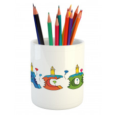 Colorful Name Pencil Pen Holder