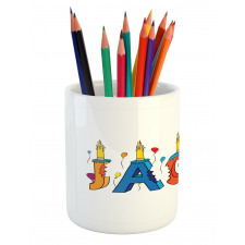 Colorful Name Pencil Pen Holder