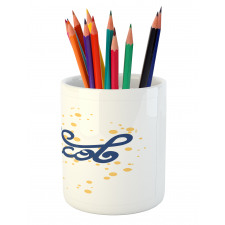 Timeless Modern Letter Motif Pencil Pen Holder