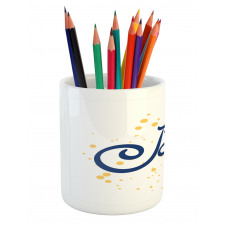 Timeless Modern Letter Motif Pencil Pen Holder