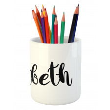 Monochrome Letters Pencil Pen Holder