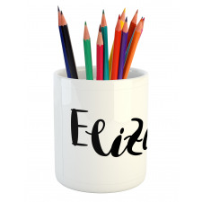 Monochrome Letters Pencil Pen Holder