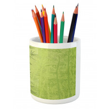 Green Bamboo Growth Pencil Pen Holder