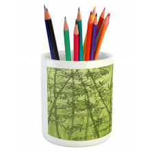 Green Bamboo Growth Pencil Pen Holder