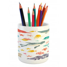 Colorful Ocean Animals Pencil Pen Holder