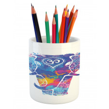 Elephant Paint Smears Pencil Pen Holder