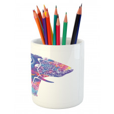 Elephant Paint Smears Pencil Pen Holder