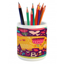 Doodle Birthday Animal Pencil Pen Holder