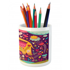 Doodle Birthday Animal Pencil Pen Holder