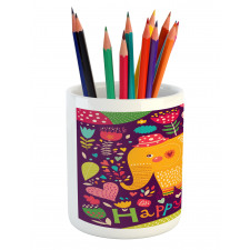 Doodle Birthday Animal Pencil Pen Holder